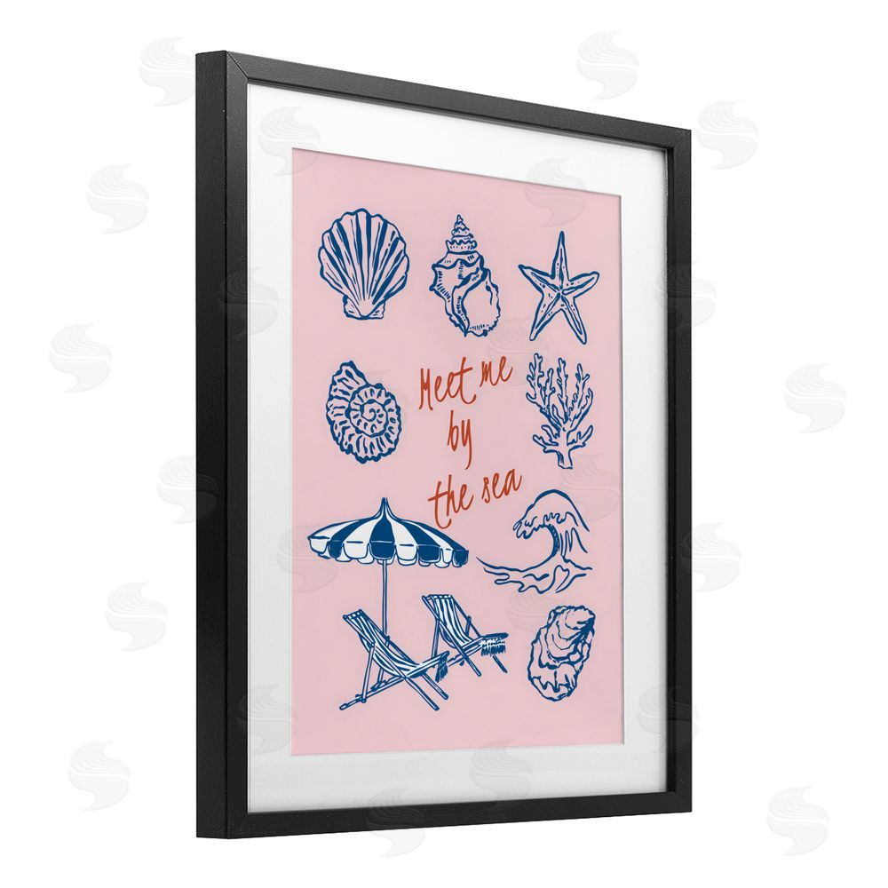 The Prints Vibe Meet Me By The Sea Black Framed Print Under Glass Wall Art
