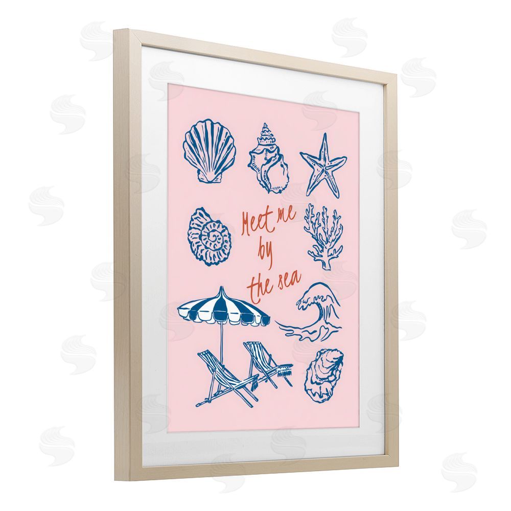 The Prints Vibe Meet Me By The Sea Brown Framed Print Under Glass Wall Art