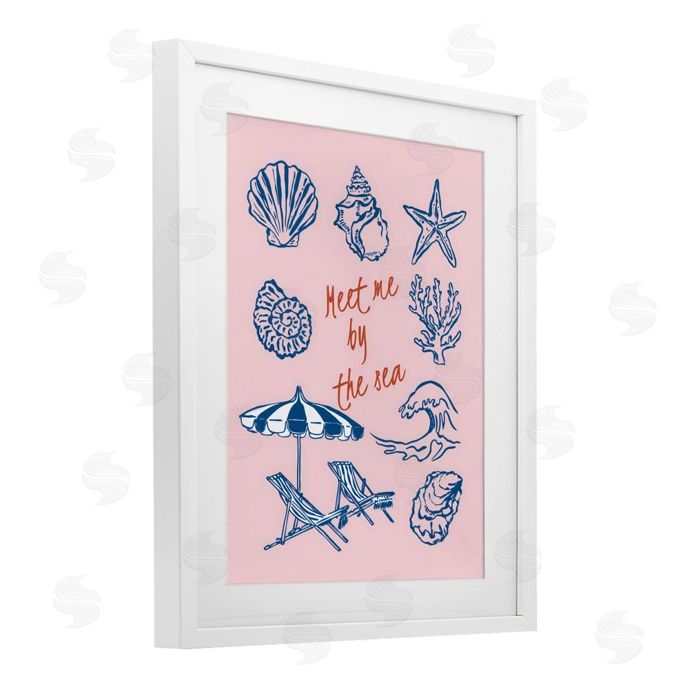 The Prints Vibe Meet Me By The Sea White Framed Print Under Glass Wall Art