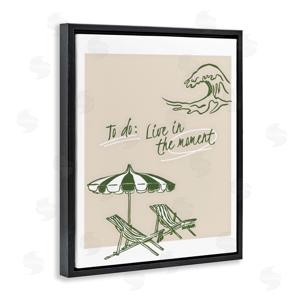 The Prints Vibe To Do: Live In The Moment Black Floating Framed Canvas Wall Art Print