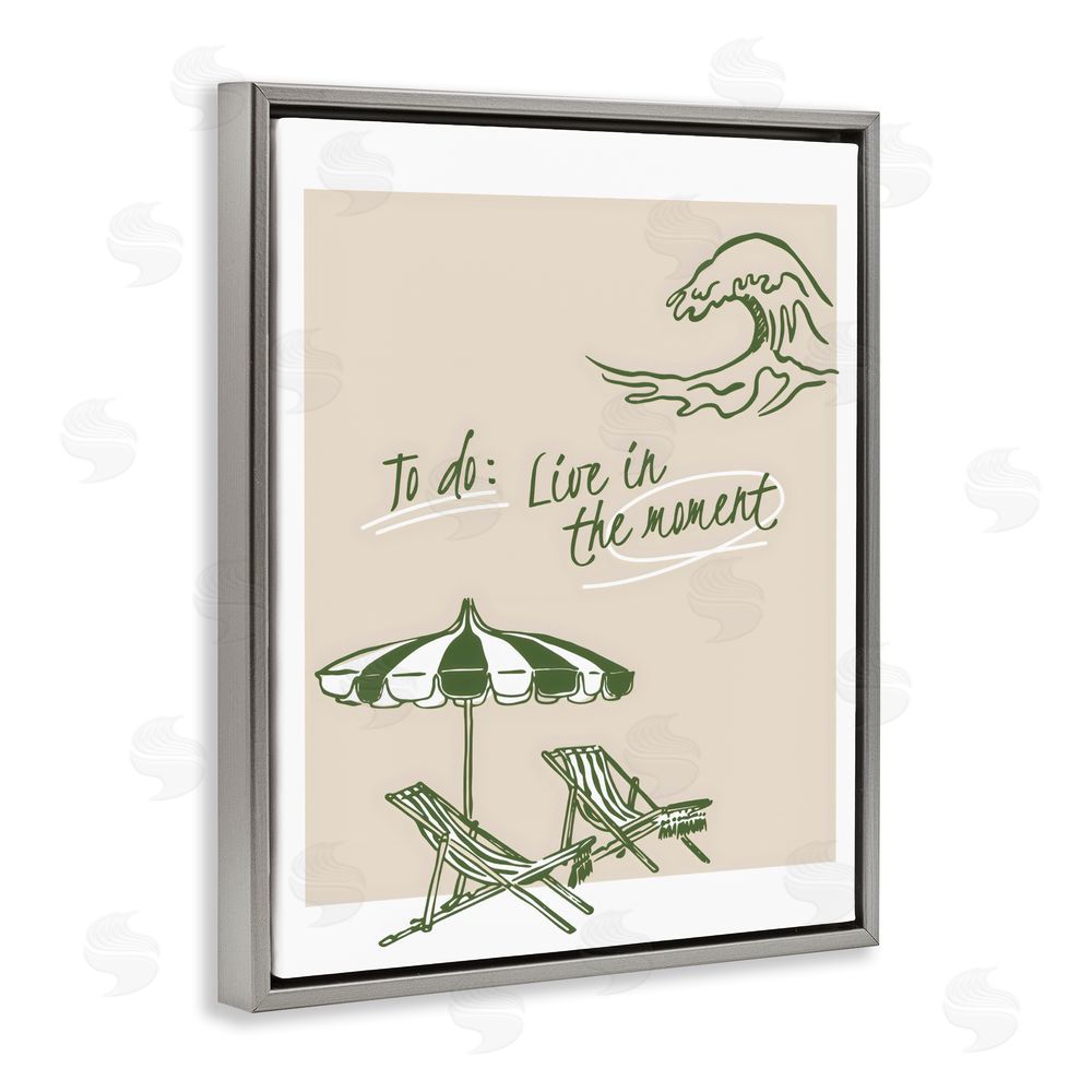The Prints Vibe To Do: Live In The Moment Gray Floating Framed Canvas Wall Art Print