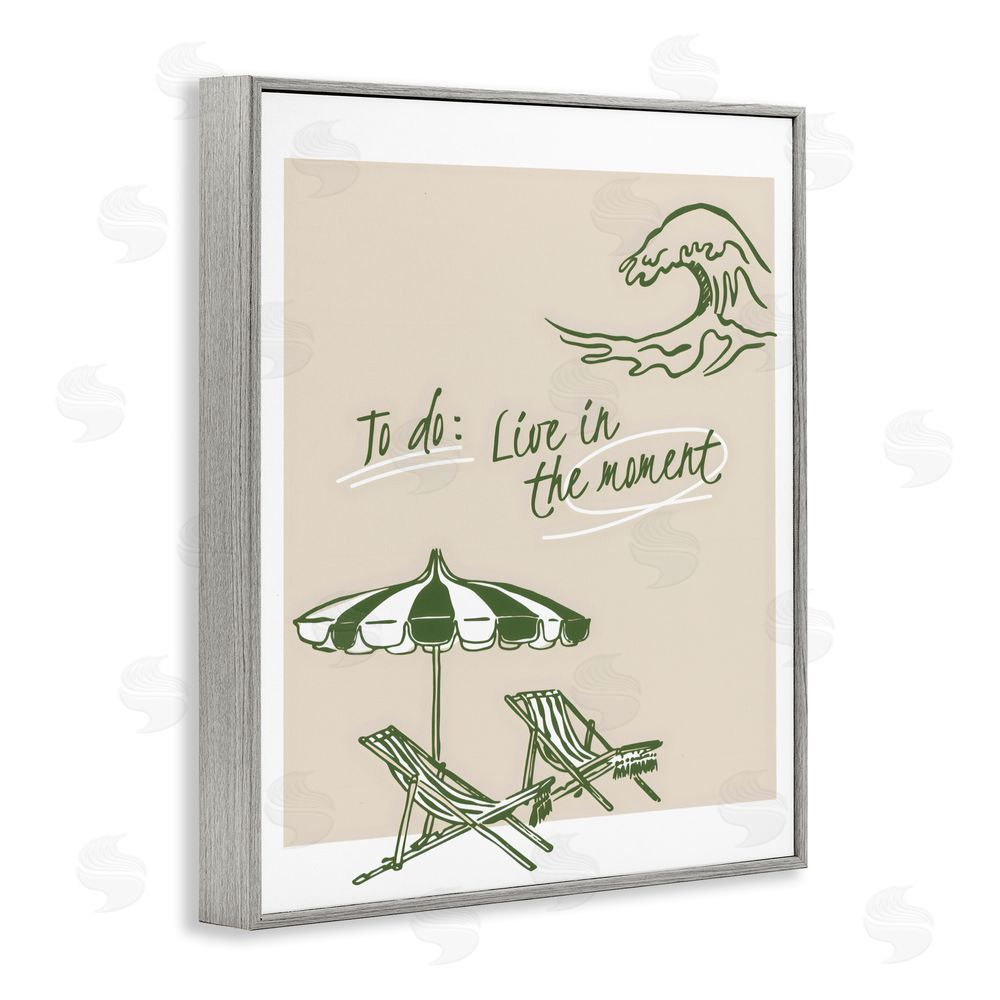 The Prints Vibe To Do: Live In The Moment Gray Framed Giclee Wall Art Print