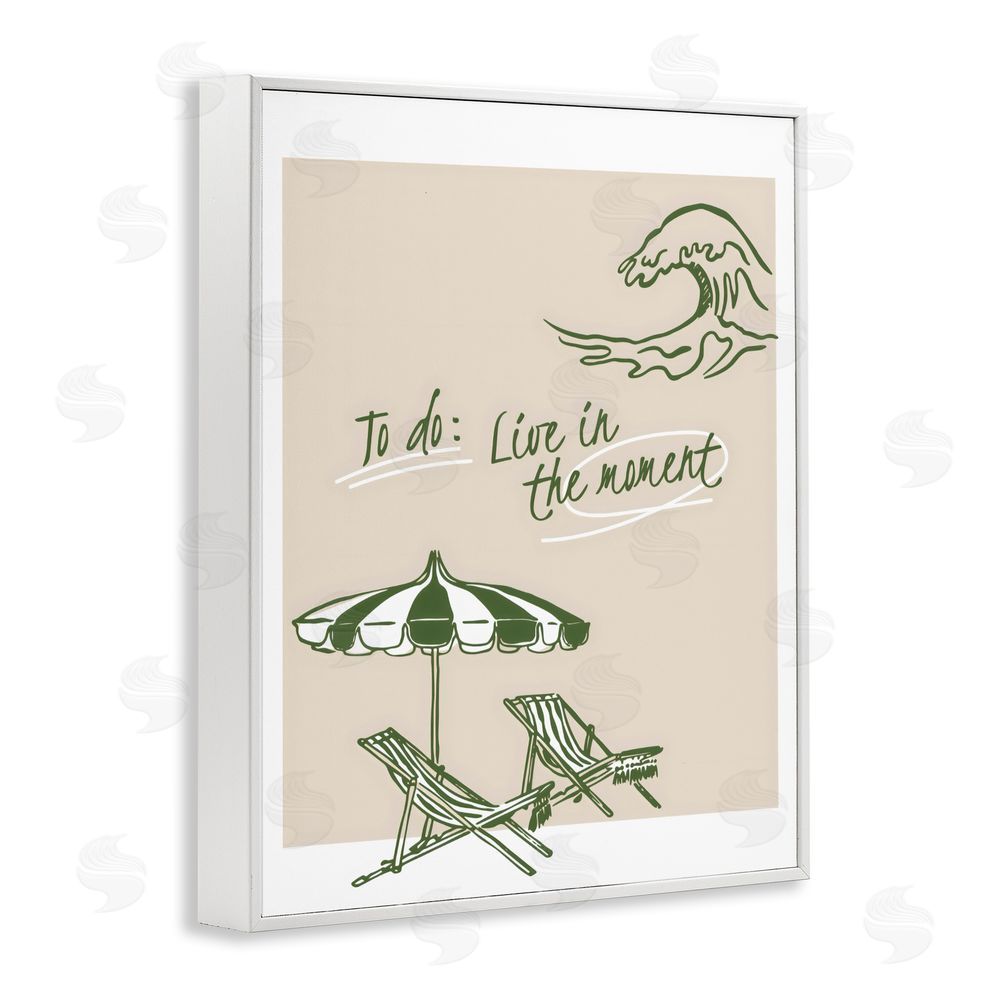 The Prints Vibe To Do: Live In The Moment White Framed Giclee Wall Art Print
