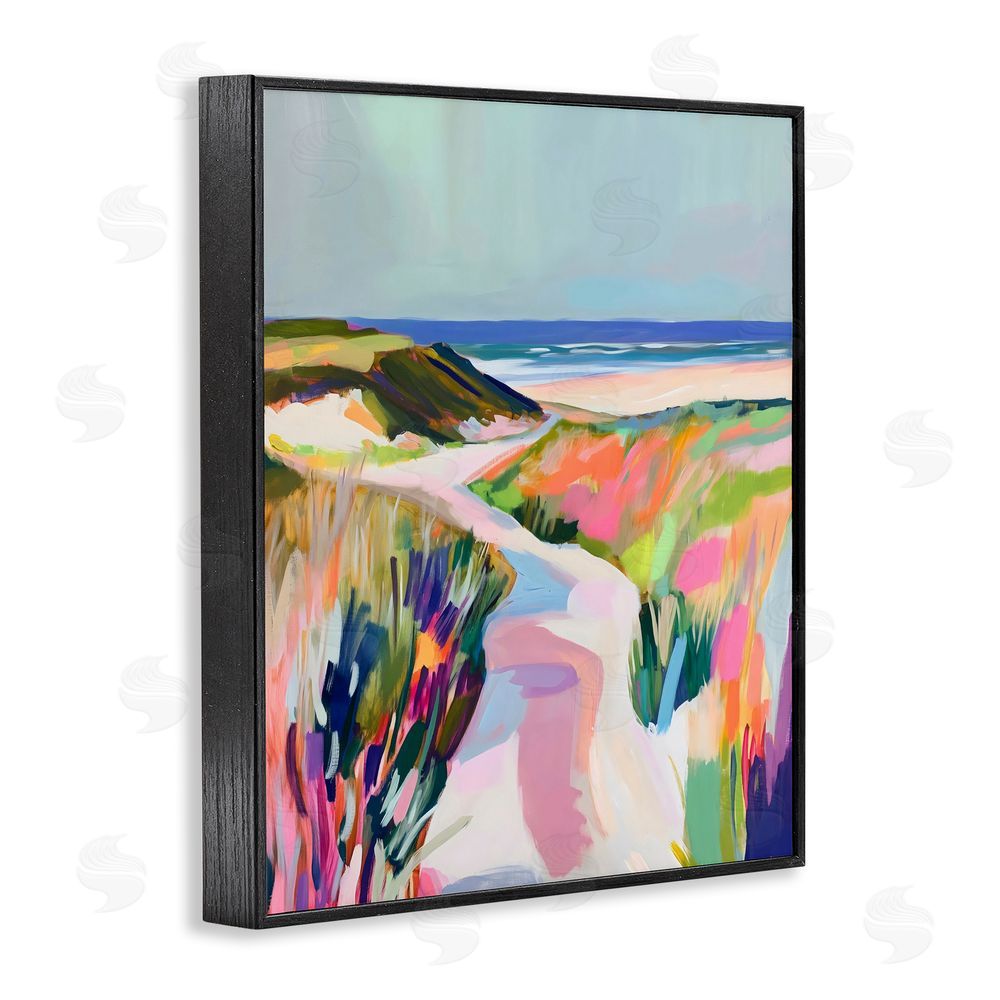 The Prints Vibe Pathway Through Pastel Sand Dunes Black Framed Giclee Wall Art