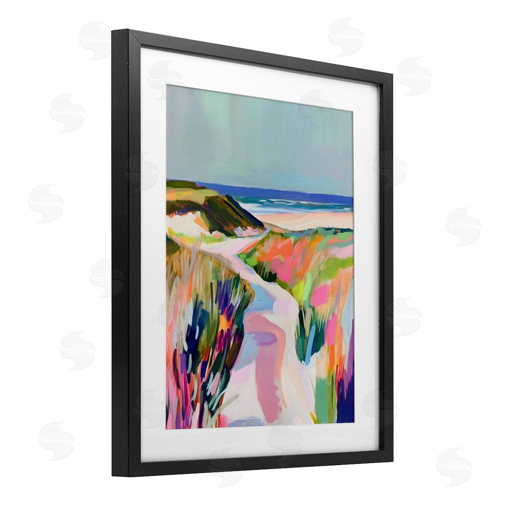 The Prints Vibe Pathway Through Pastel Sand Dunes Black Framed Print Under Glass Wall Art