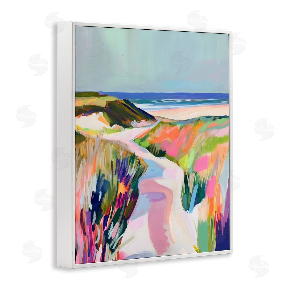 The Prints Vibe Pathway Through Pastel Sand Dunes White Framed Giclee Wall Art