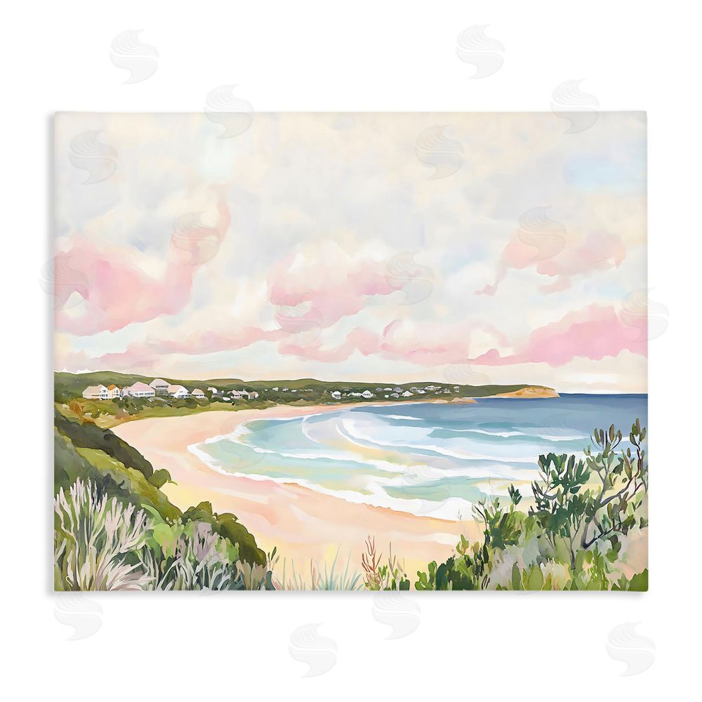 The Prints Vibe Serene Sunset Beach Panorama Stretched Canvas Wall Art Print
