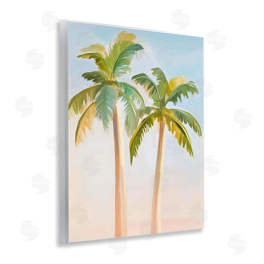 The Prints Vibe Tropical Palm Twins at Sunrise Wall Plaque Printed Art