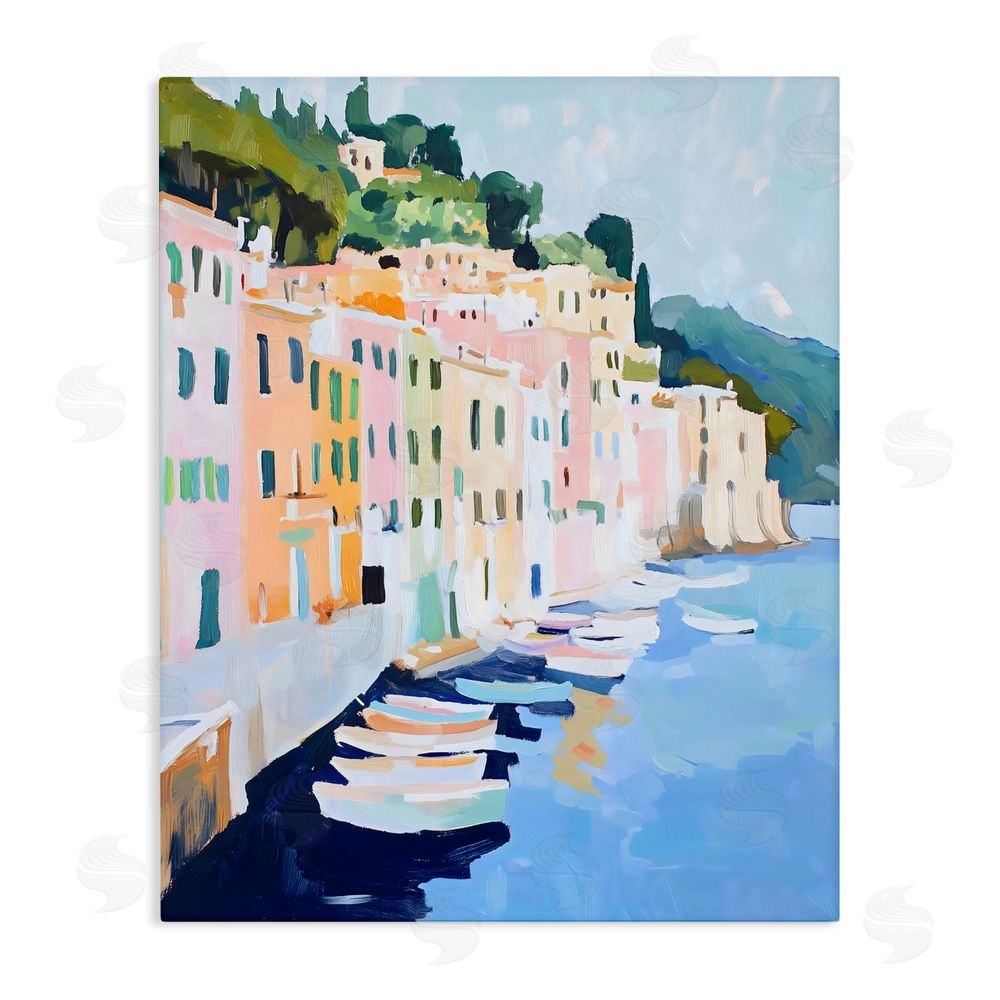 The Prints Vibe Portofino Harbor View Stretched Canvas Wall Art