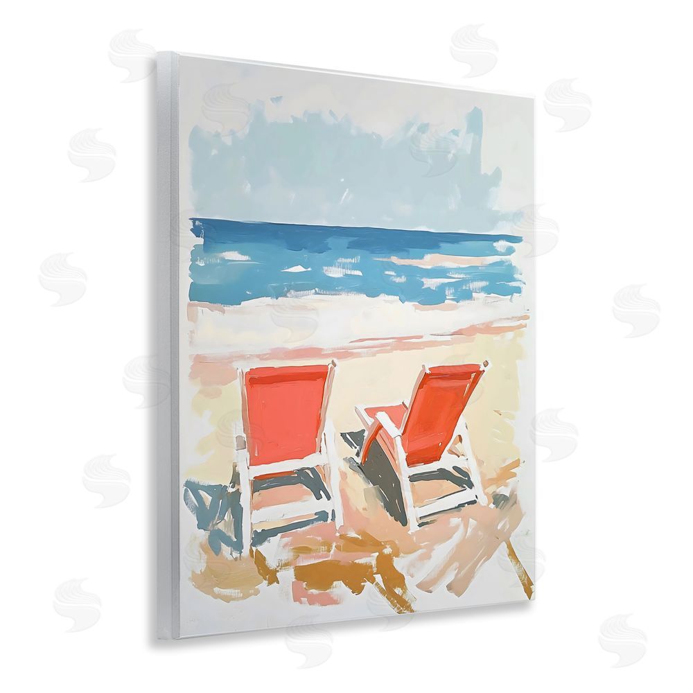 The Prints Vibe Two Sunlit Beach Chairs Wall Plaque Printed Art