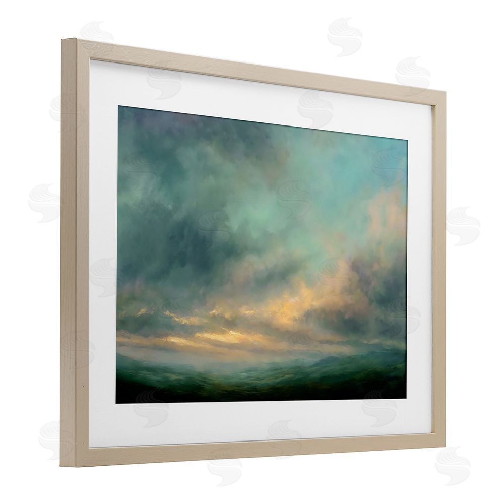Petal Prints Design Blue Toned Golden Hour Brown Framed Print Under Glass with Matting Wall Art
