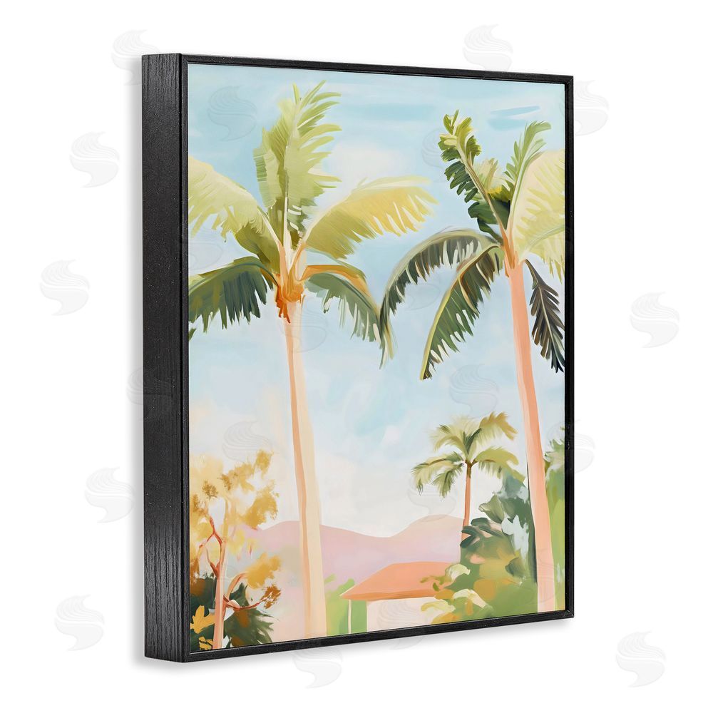 The Prints Vibe Rising Above Tropical Palms Black Framed Giclee Wall Art