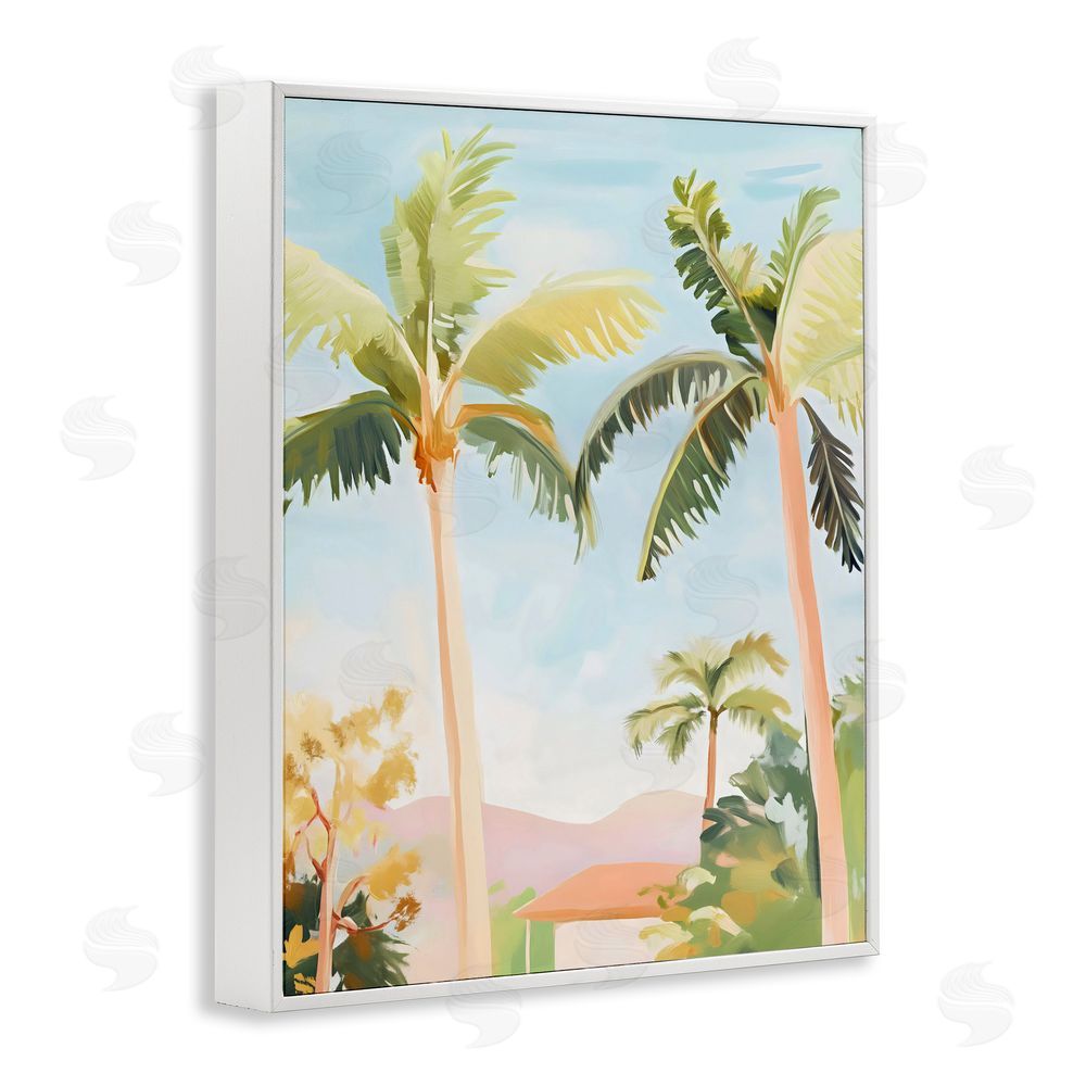 The Prints Vibe Rising Above Tropical Palms White Framed Giclee Wall Art