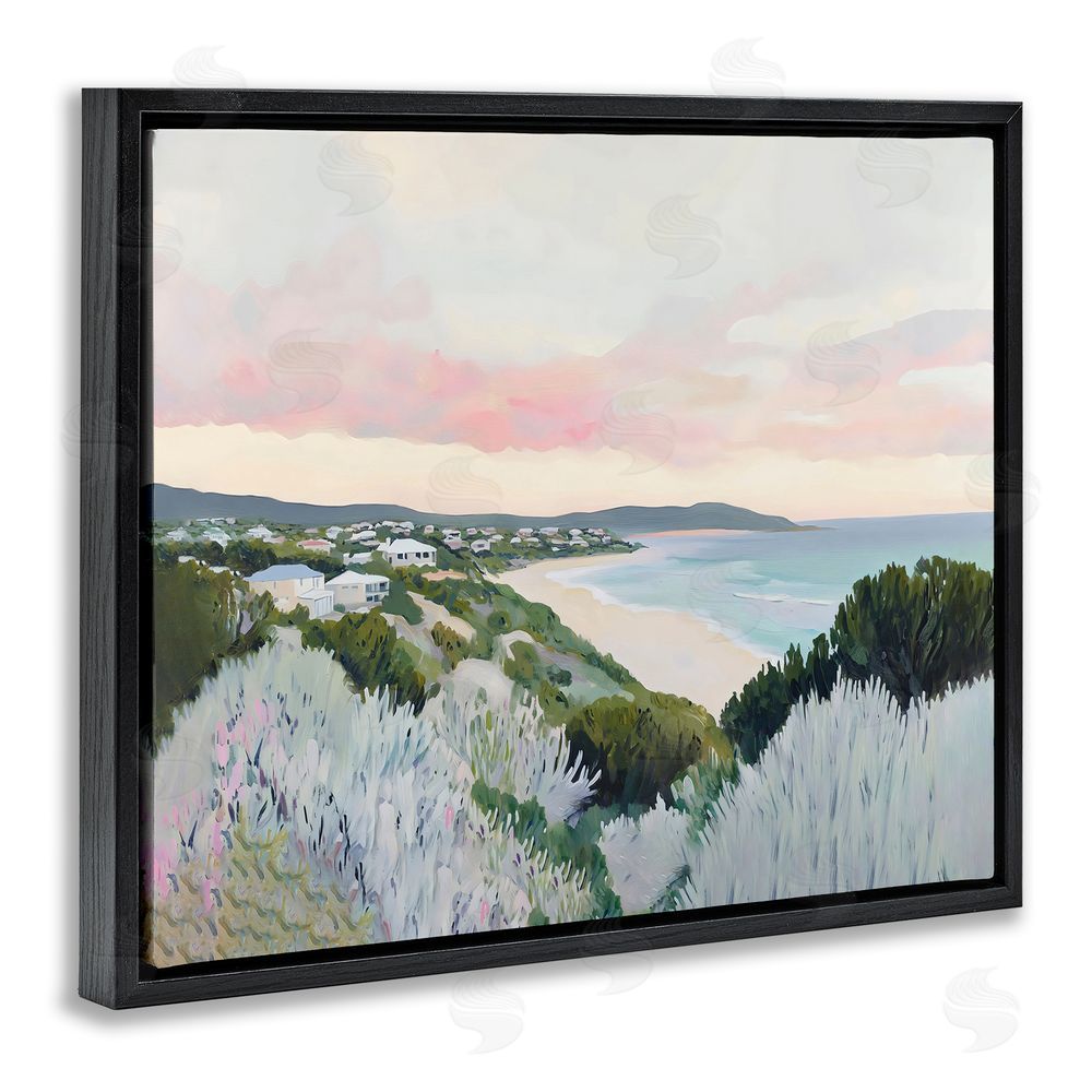 The Prints Vibe Cape Cod Evening Light Black Floating Frame Stretched Canvas Wall Art Print