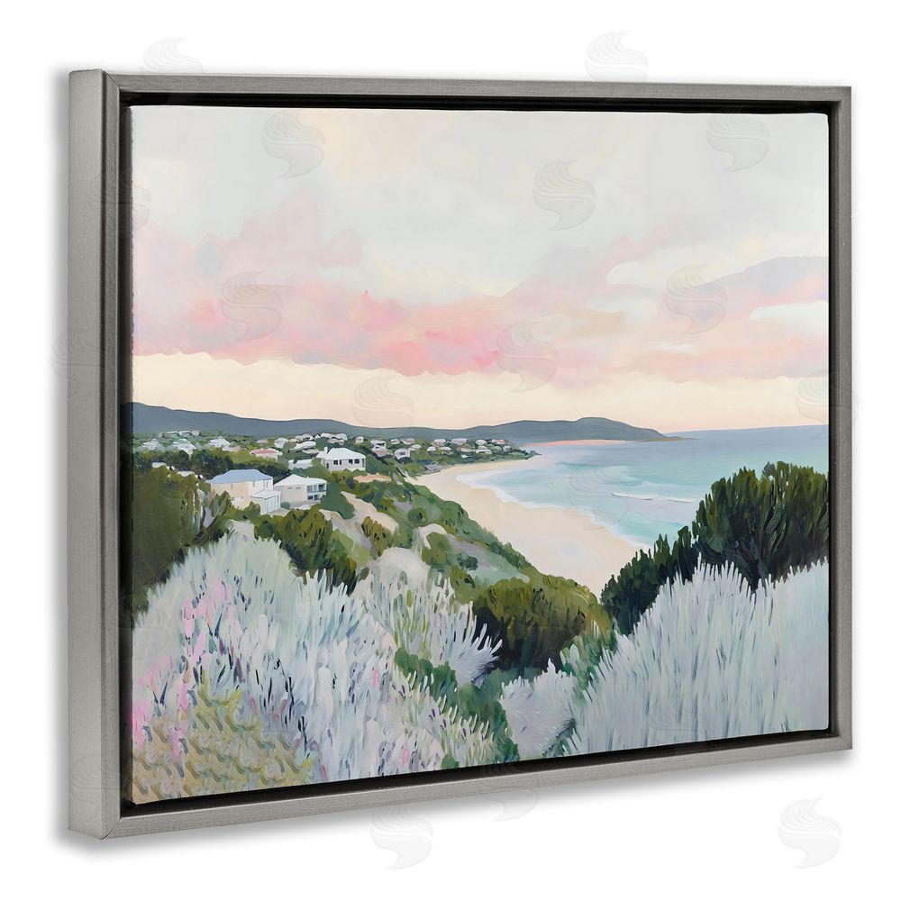 The Prints Vibe Cape Cod Evening Light Gray Floating Frame Stretched Canvas Wall Art Print
