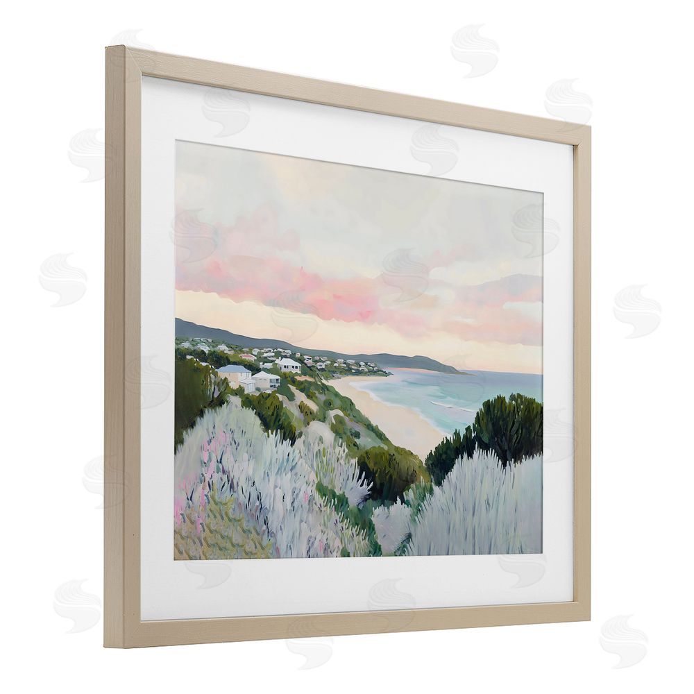 The Prints Vibe Cape Cod Evening Light Brown Framed Print Under Glass with Matting Wall Art