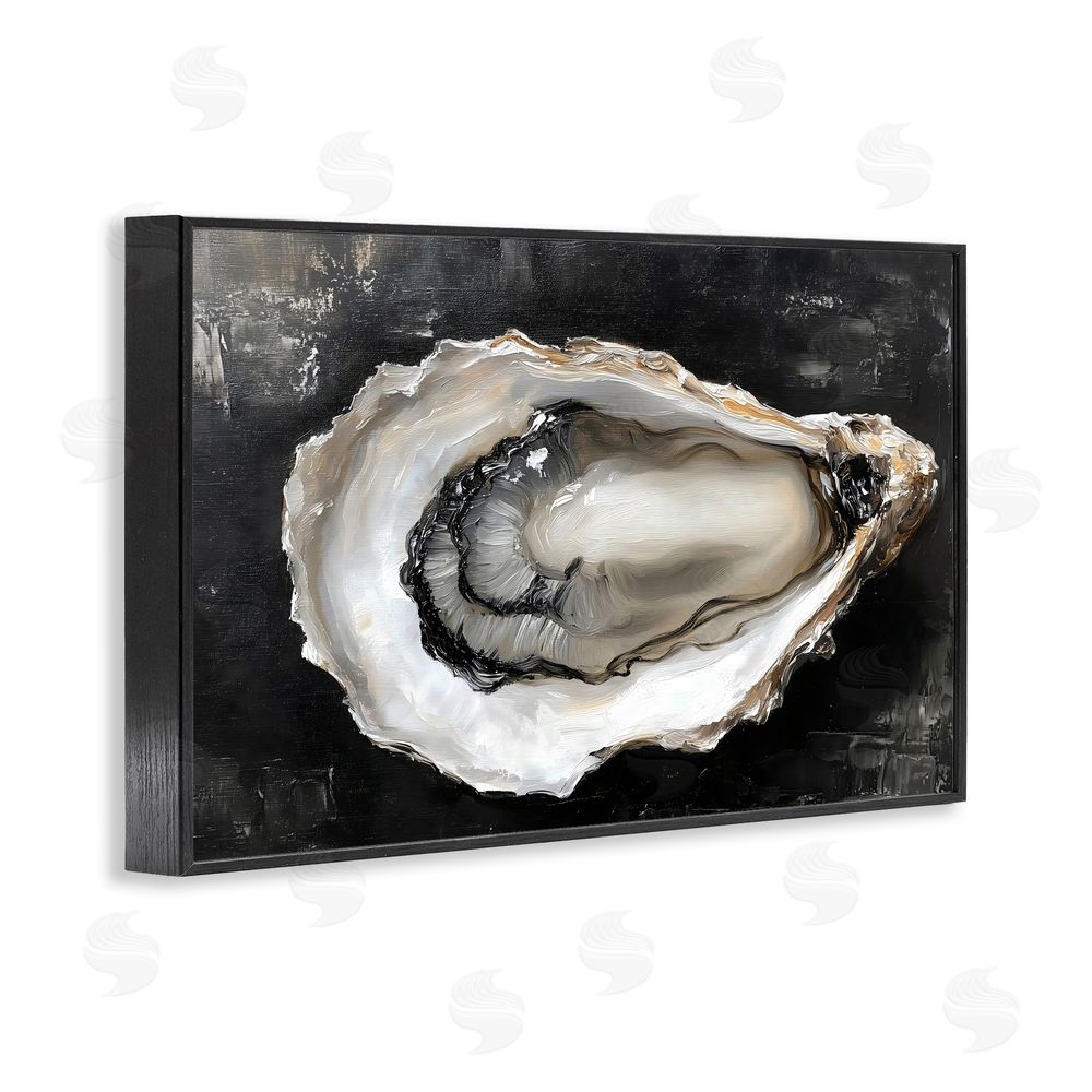 LSR Design Studio Black Oyster Pearlescent Shell Black Framed Giclee Wall Art Print