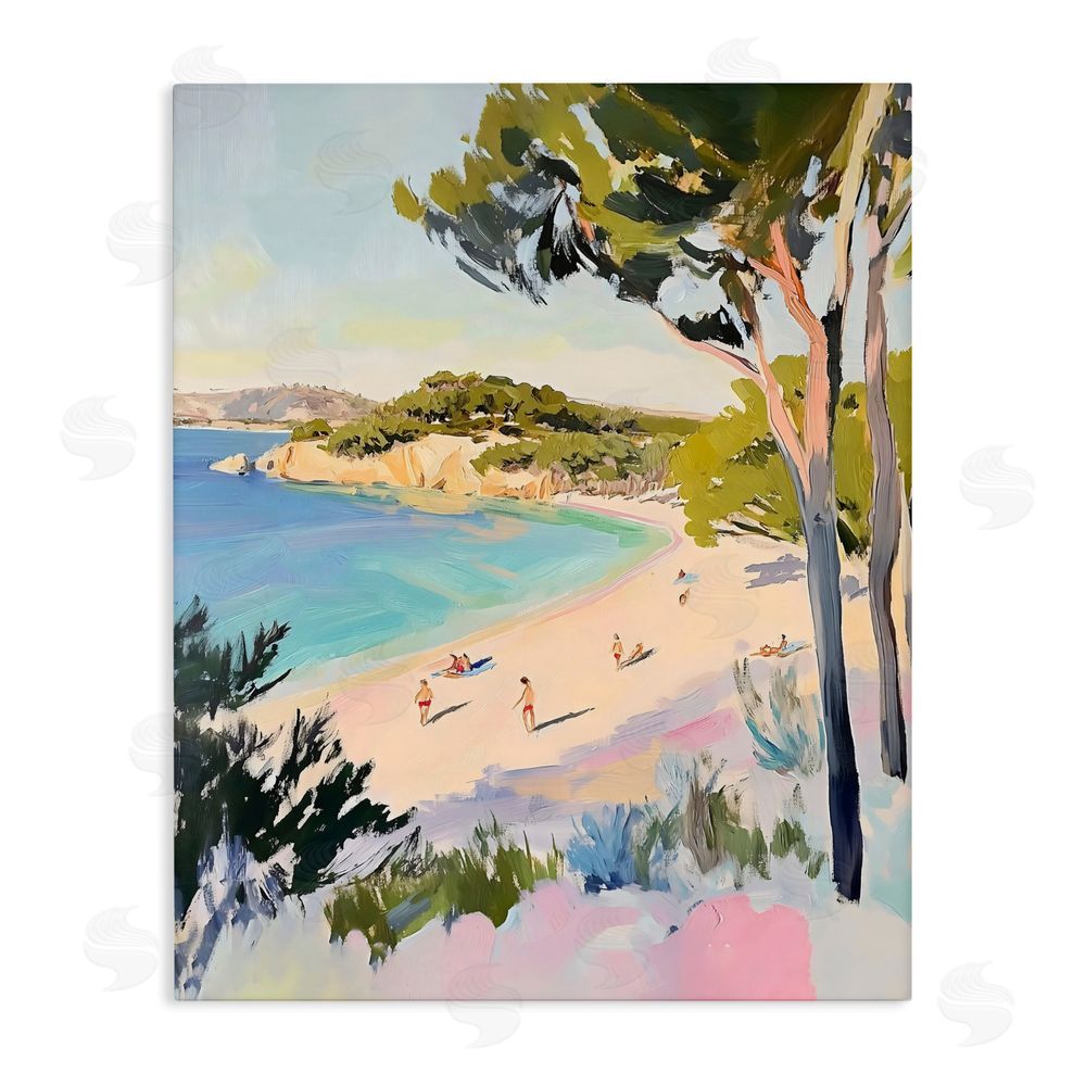 The Prints Vibe Amalfi Coast Beach Escape Stretched Canvas Wall Art Print