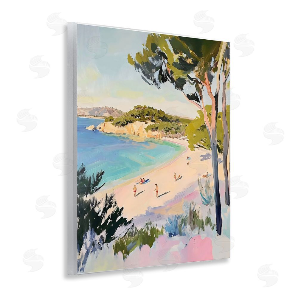 The Prints Vibe Amalfi Coast Beach Escape Wall Plaque Art Print with White Foil Wrap