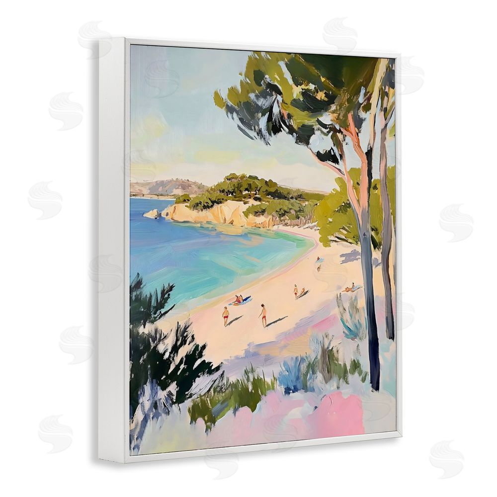 The Prints Vibe Amalfi Coast Beach Escape White Framed Giclee Wall Art Print