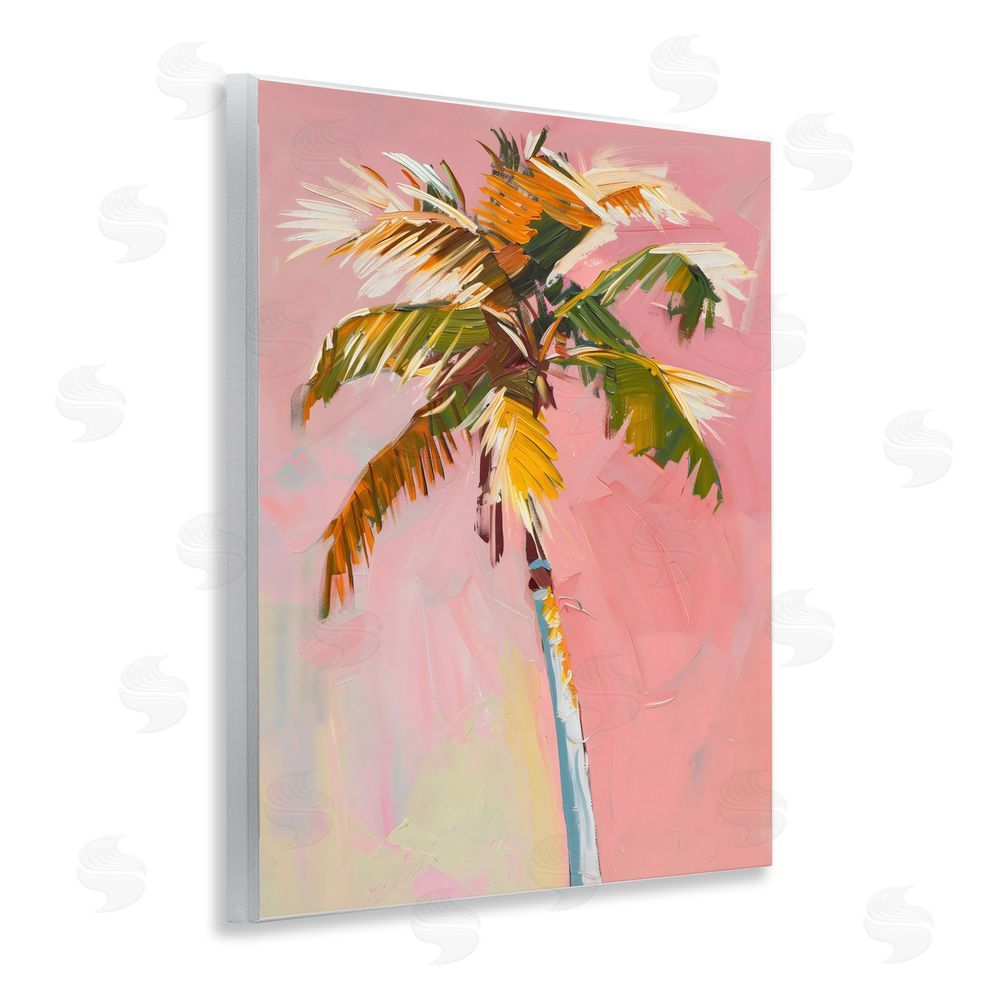 The Prints Vibe Pink Palm Summer Oasis Wall Plaque Home Decor Art Print