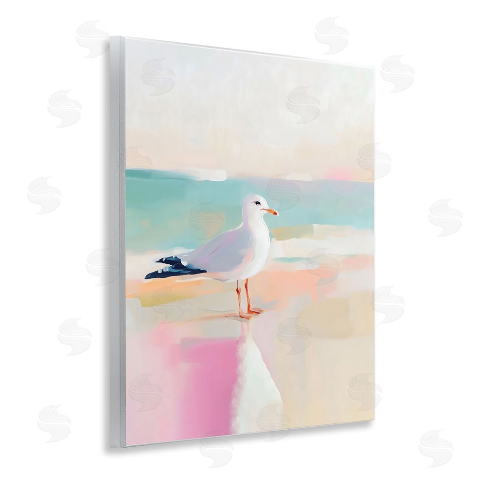 The Prints Vibe Seagull Beach Tranquil Reflection Wall Plaque Printed Art