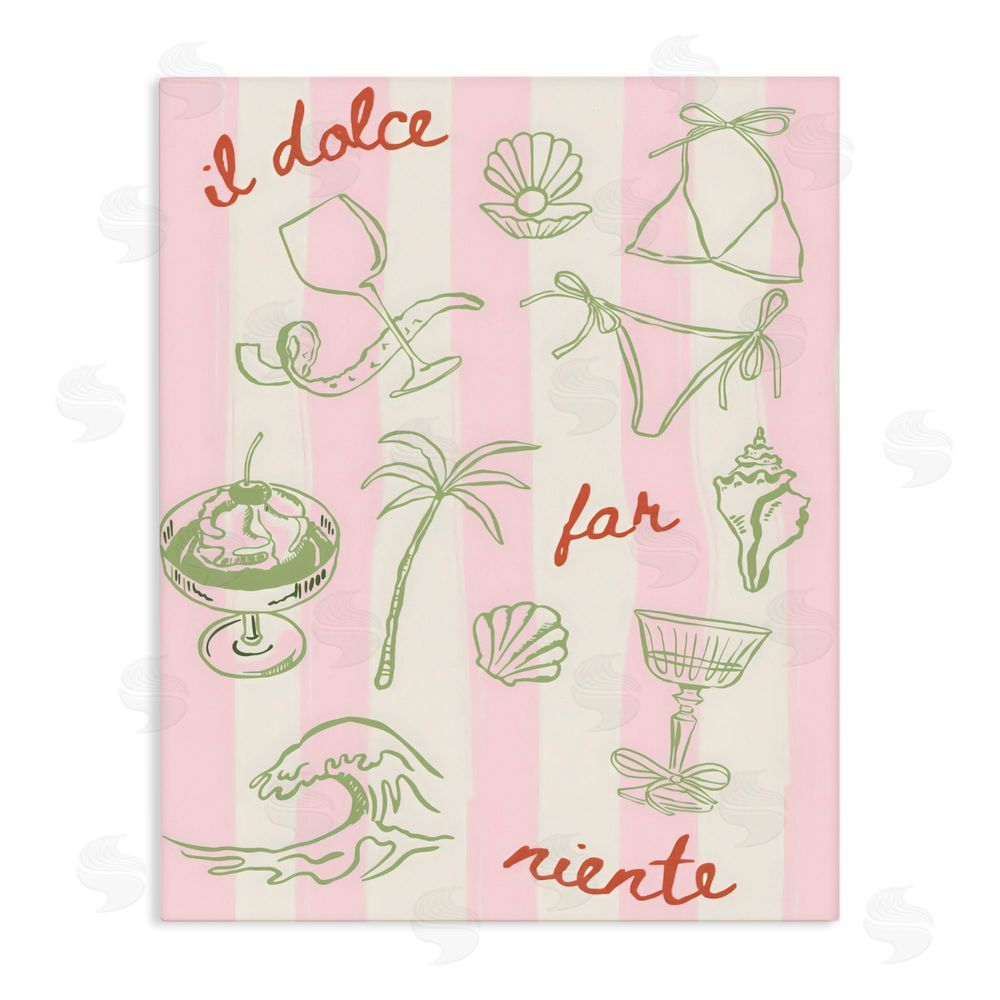 The Prints Vibe Il Dolce Far Niente Beach Saying Stretched Canvas Wall Art