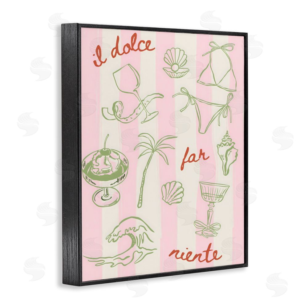 The Prints Vibe Il Dolce Far Niente Beach Saying Black Framed Giclee Wall Art