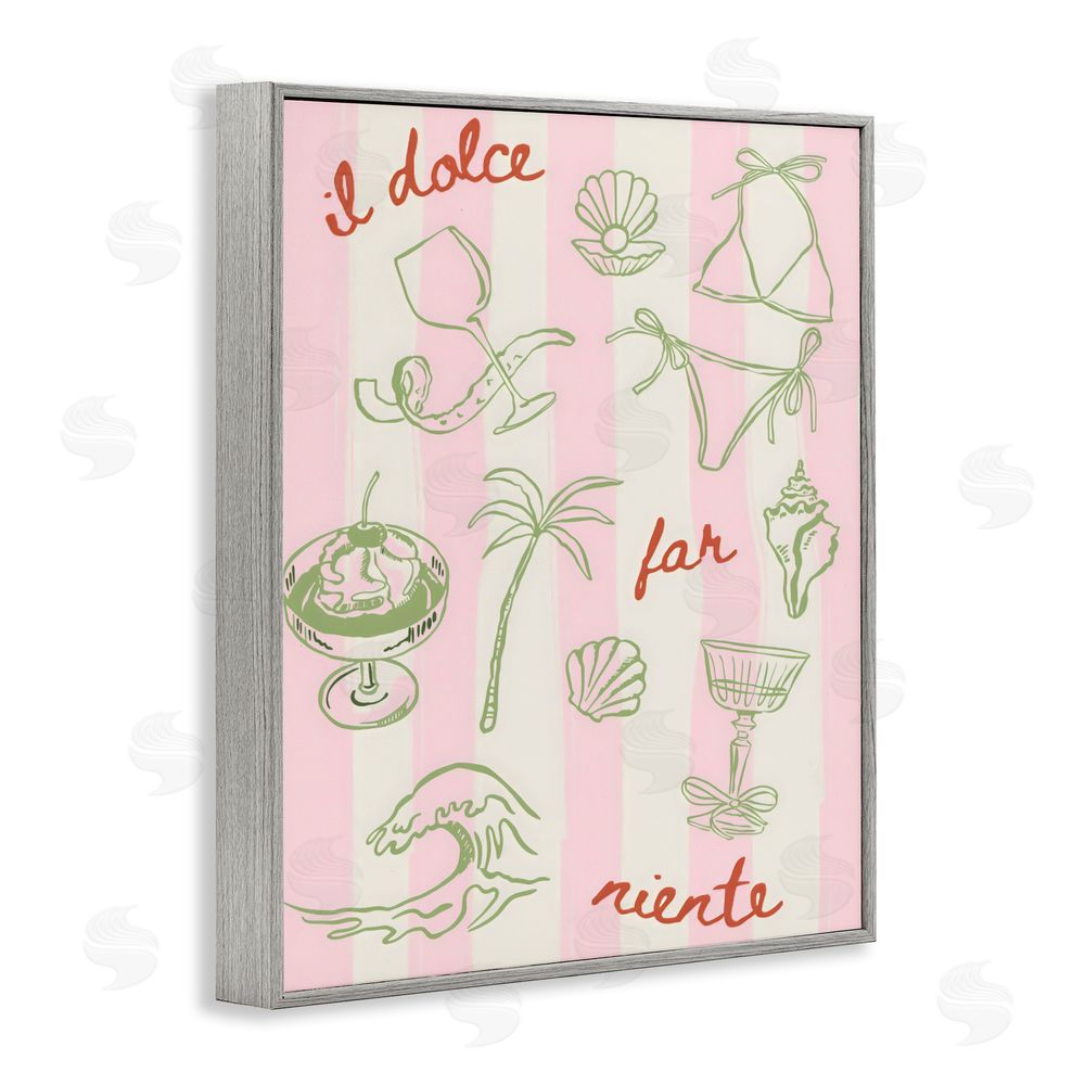 The Prints Vibe Il Dolce Far Niente Beach Saying Gray Framed Giclee Wall Art