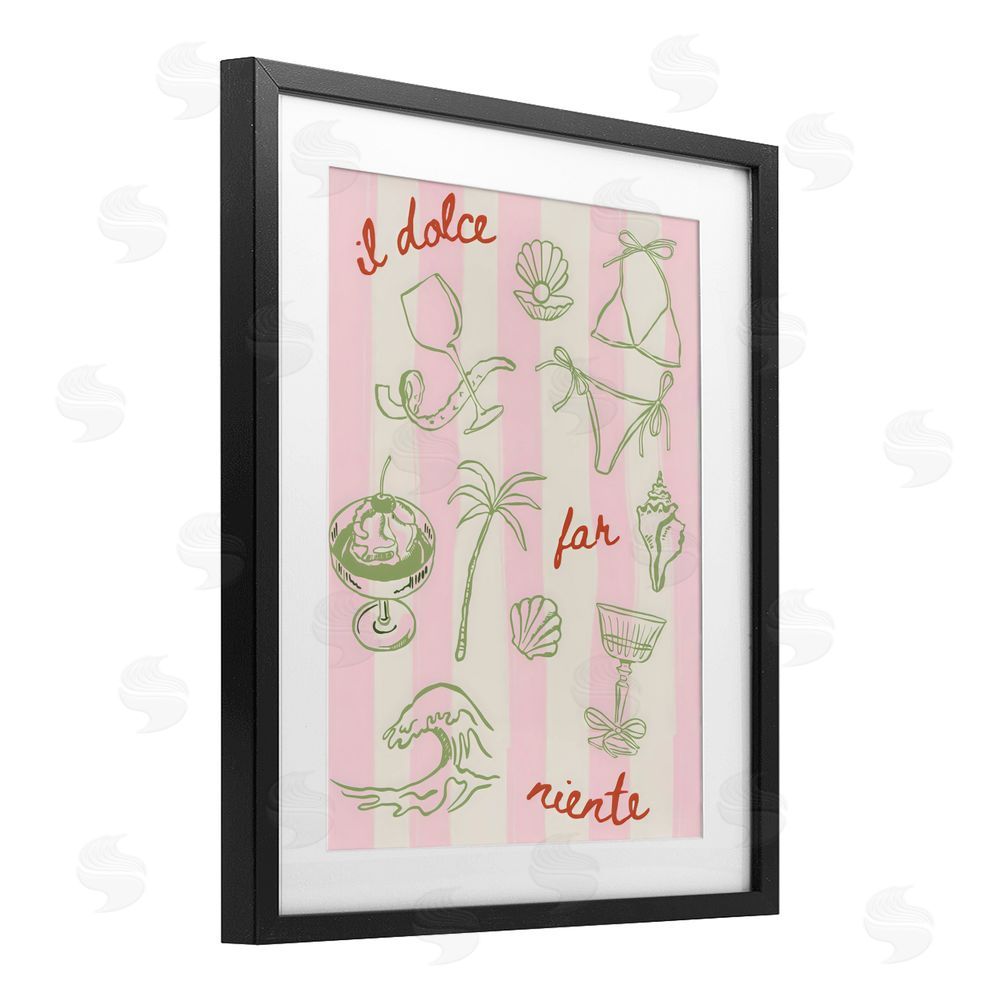 The Prints Vibe Il Dolce Far Niente Beach Saying Black Framed Print Under Glass Wall Art