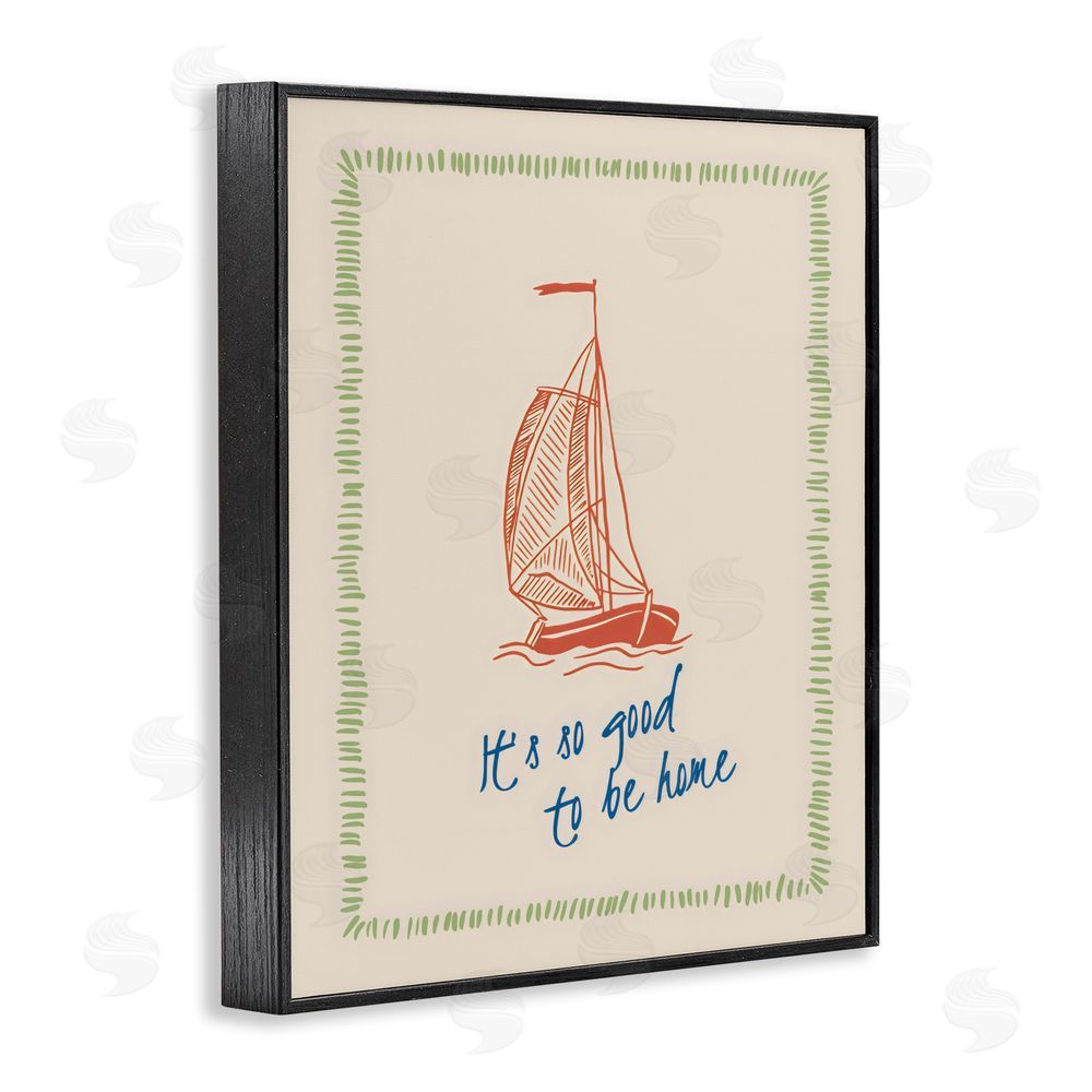 The Prints Vibe Good To Be Home Sailboat Black Framed Giclee Wall Art