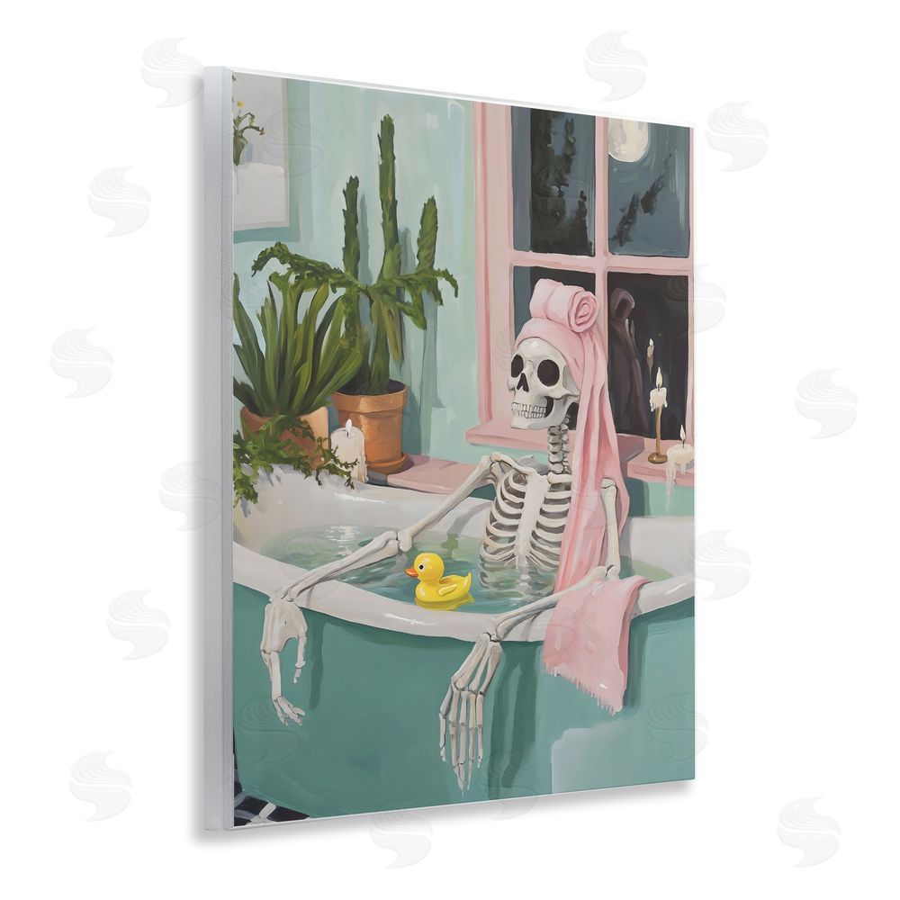 The Prints Vibe Midnight Soak Skeleton Wall Plaque Home Decor Art Print