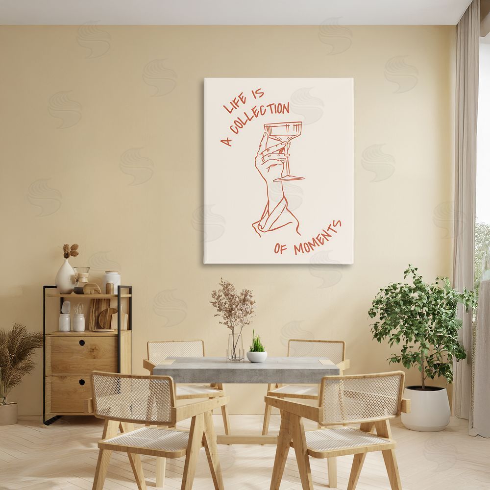 The Prints Vibe Life Is A Collection of Moments Toast Stretched Canvas Wall Art in Room