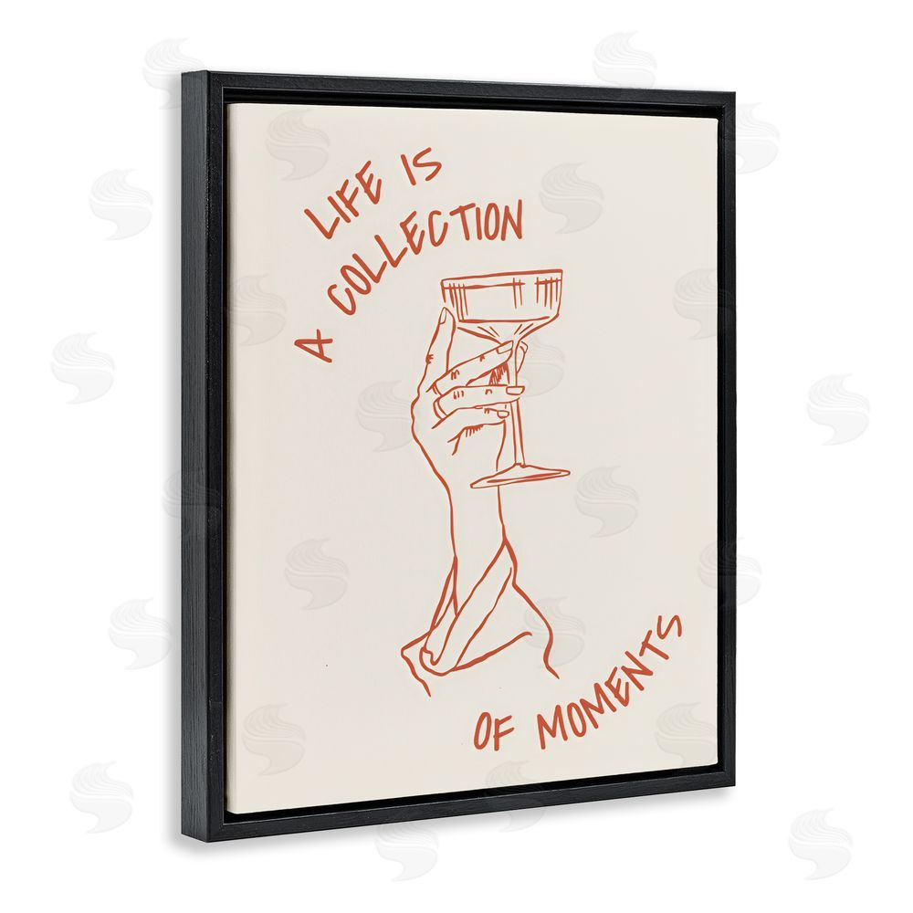 The Prints Vibe Life Is A Collection of Moments Toast Black Floating Framed Canvas Wall Art