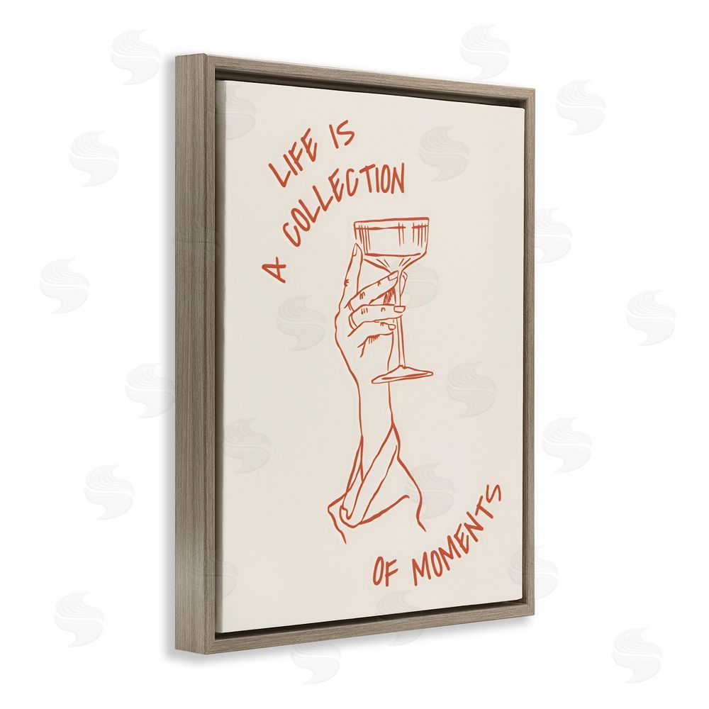 The Prints Vibe Life Is A Collection of Moments Toast Brown Floating Framed Canvas Wall Art