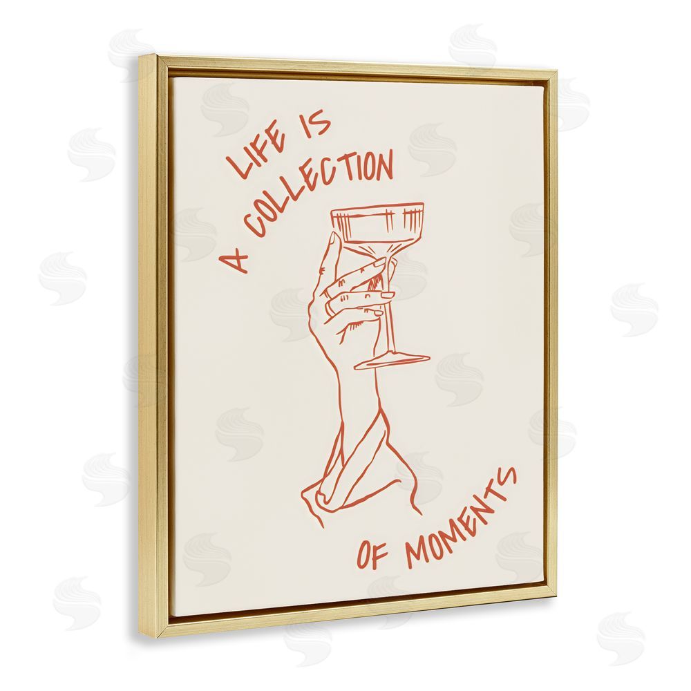 The Prints Vibe Life Is A Collection of Moments Toast Gold Floating Framed Canvas Wall Art