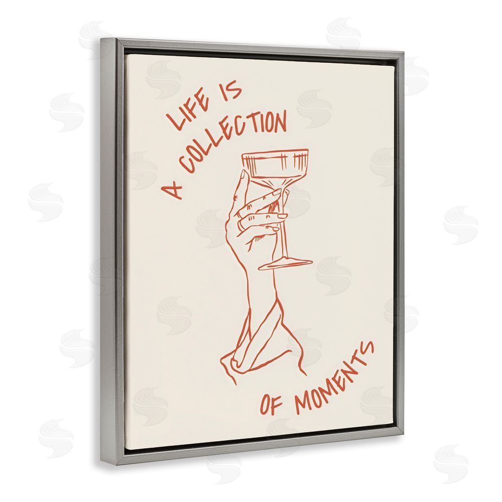 The Prints Vibe Life Is A Collection of Moments Toast Gray Floating Framed Canvas Wall Art