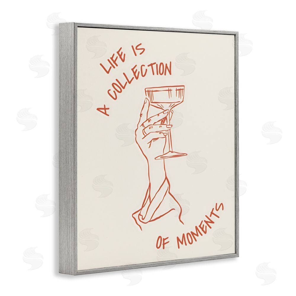 The Prints Vibe Life Is A Collection of Moments Toast Gray Framed Giclee Wall Art