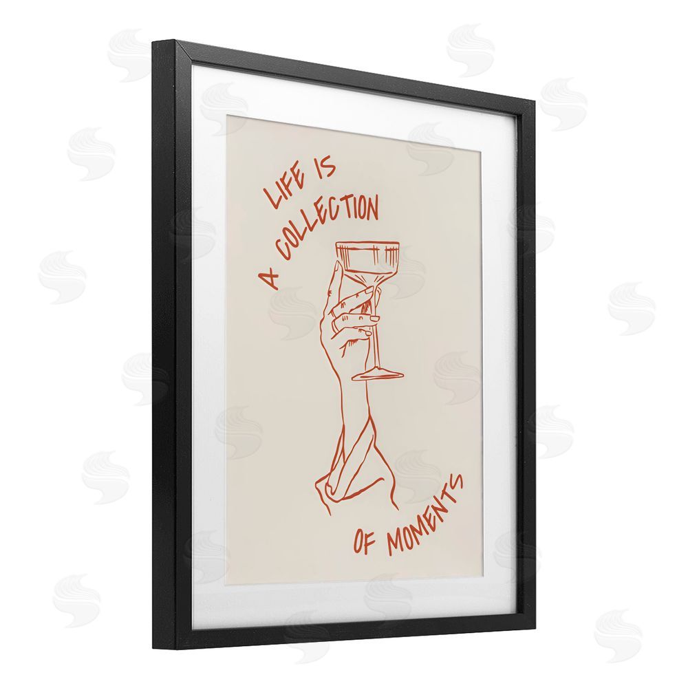 The Prints Vibe Life Is A Collection of Moments Toast Black Framed Print Under Glass Wall Art
