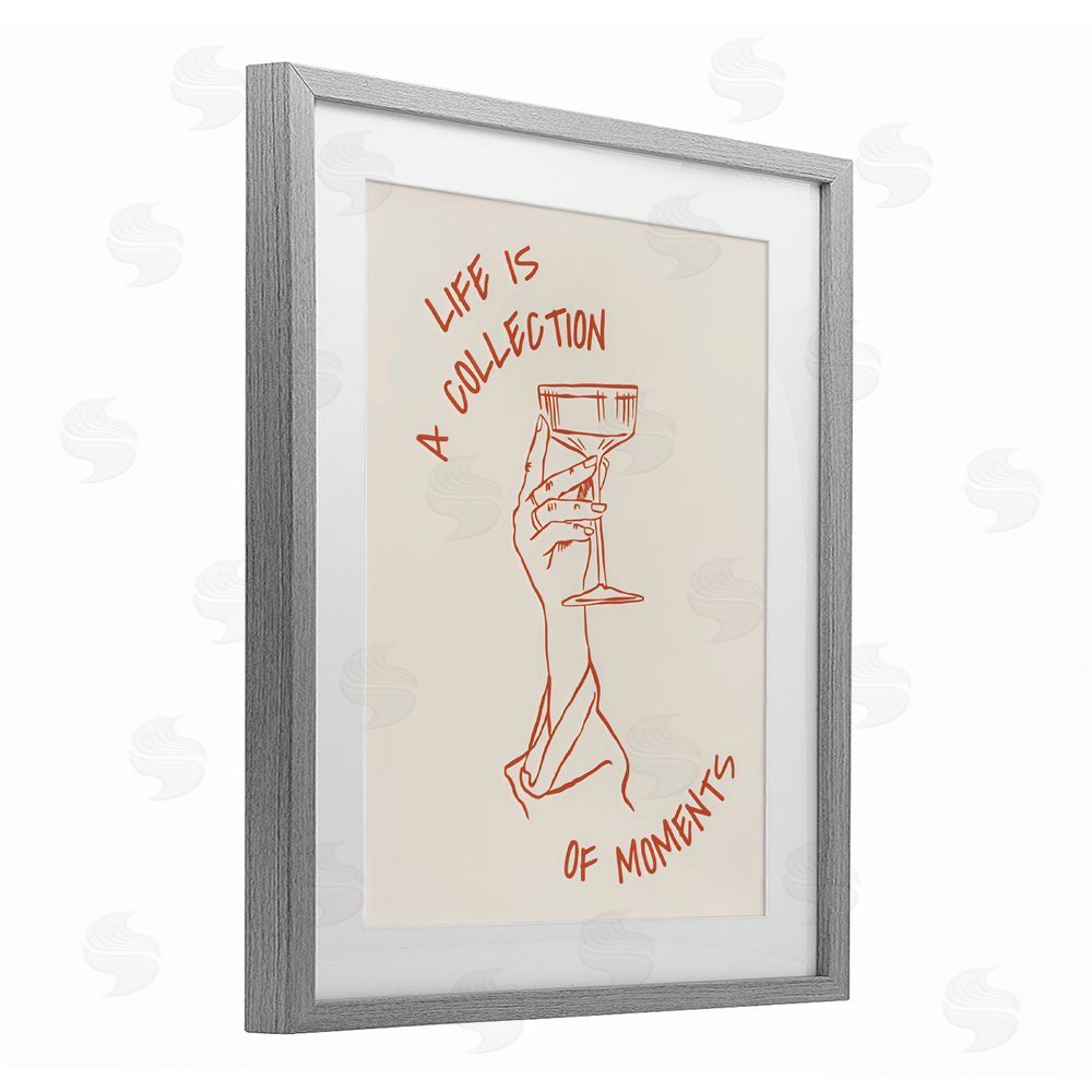 The Prints Vibe Life Is A Collection of Moments Toast Gray Framed Print Under Glass Wall Art