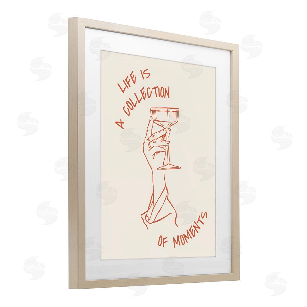 The Prints Vibe Life Is A Collection of Moments Toast Brown Framed Print Under Glass Wall Art