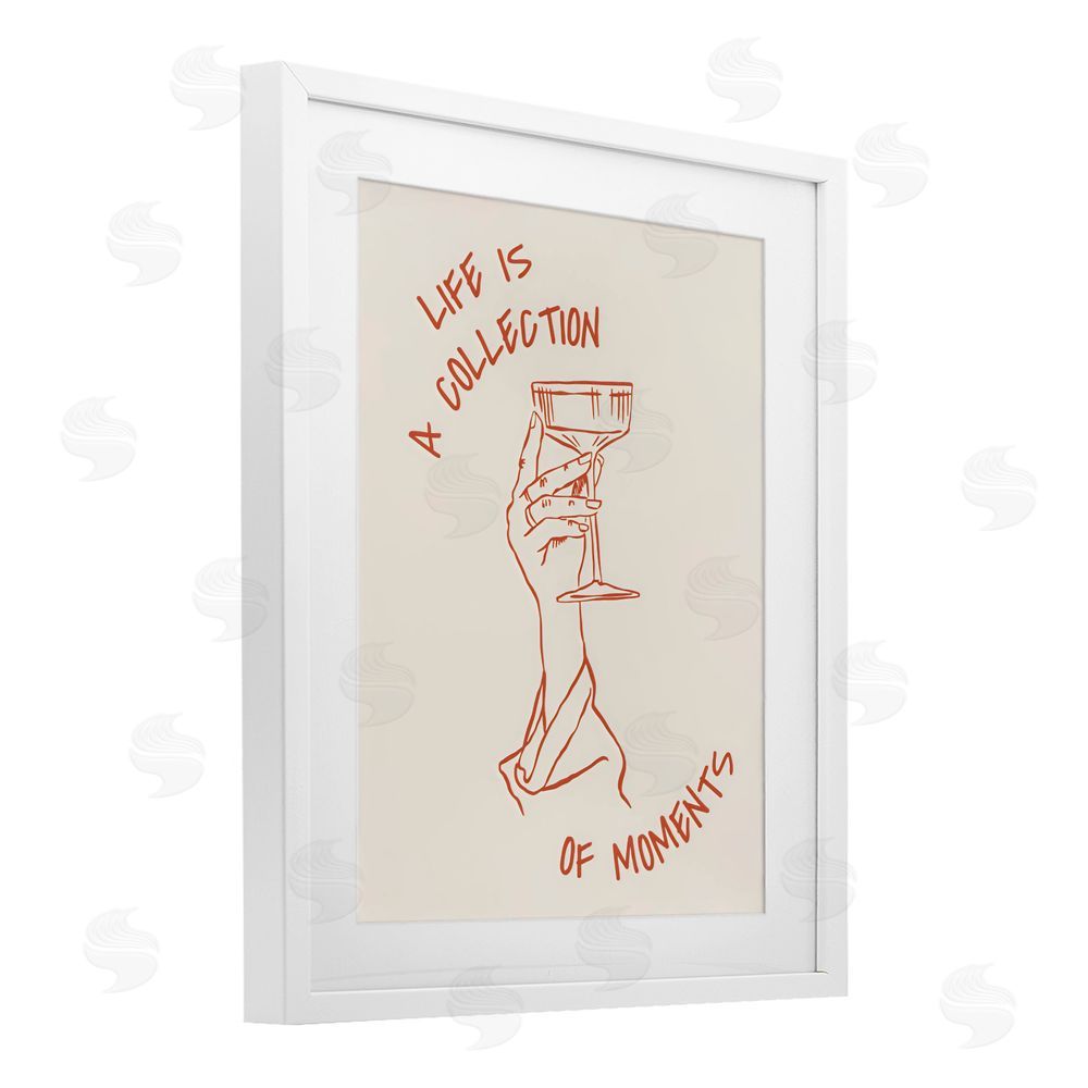 The Prints Vibe Life Is A Collection of Moments Toast White Framed Print Under Glass Wall Art