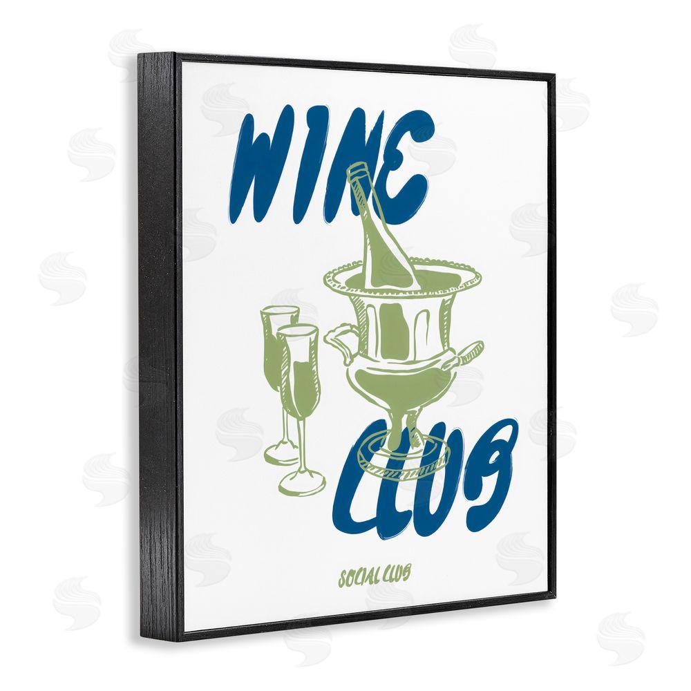 The Prints Vibe Wine Club Social Evening Toast Black Framed Giclee Wall Art Print