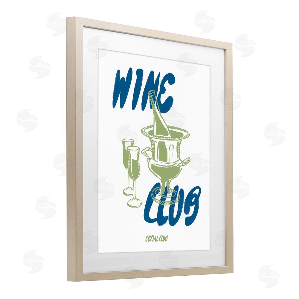 The Prints Vibe Wine Club Social Evening Toast Brown Framed Print Under Glass with White Mat Wall Art