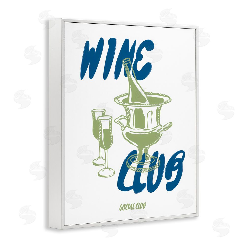 The Prints Vibe Wine Club Social Evening Toast White Framed Giclee Wall Art Print