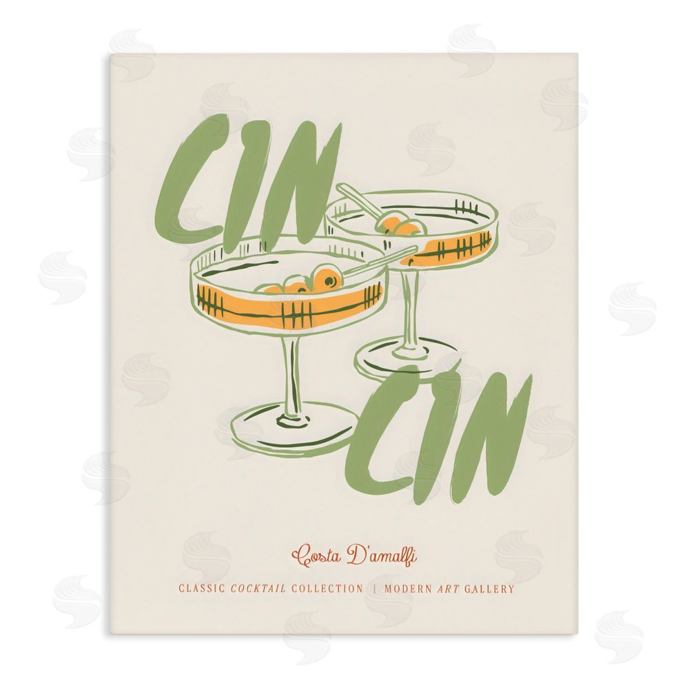 The Prints Vibe Cin Cin Amalfi Cocktail Stretched Canvas Wall Art