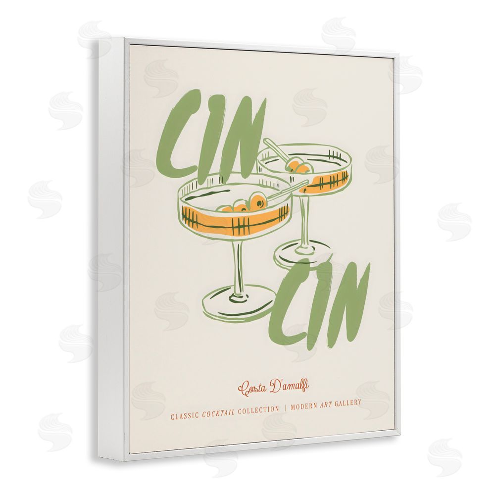 The Prints Vibe Cin Cin Amalfi Cocktail White Framed Giclee Wall Art Print