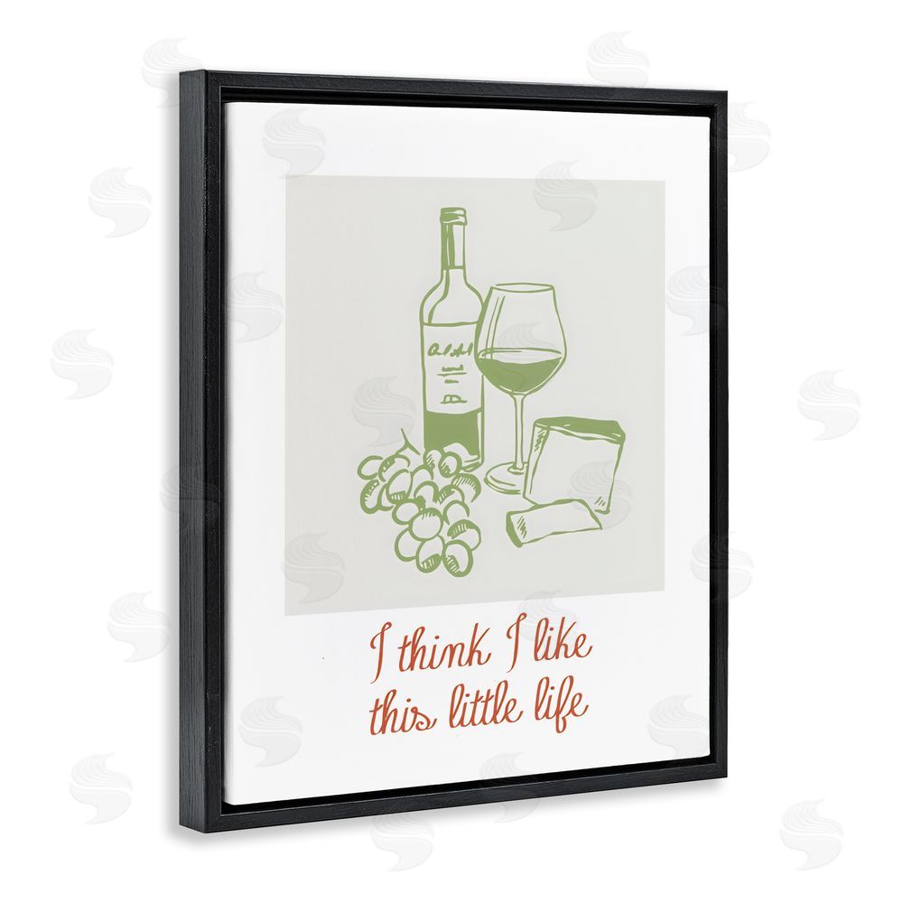 The Prints Vibe I Think I Like This Little Life Black Floating Framed Canvas Wall Art