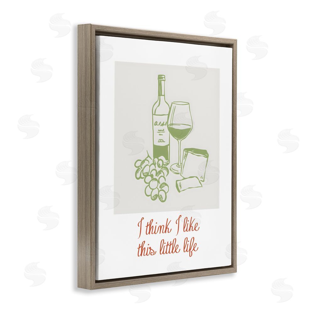 The Prints Vibe I Think I Like This Little Life Brown Floating Framed Canvas Wall Art