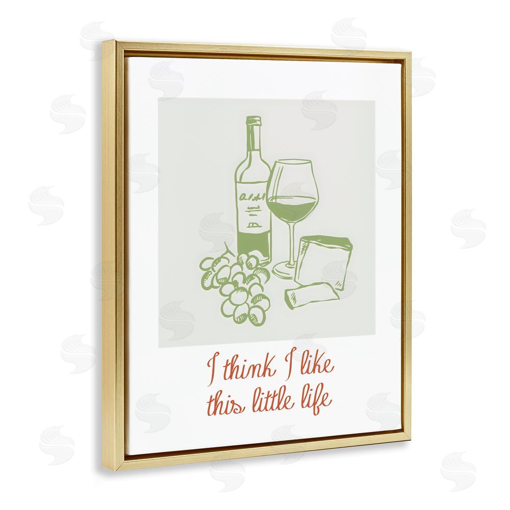 The Prints Vibe I Think I Like This Little Life Gold Floating Framed Canvas Wall Art